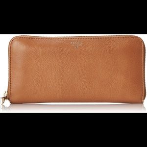 Fossil Sydney zip wallet in camel